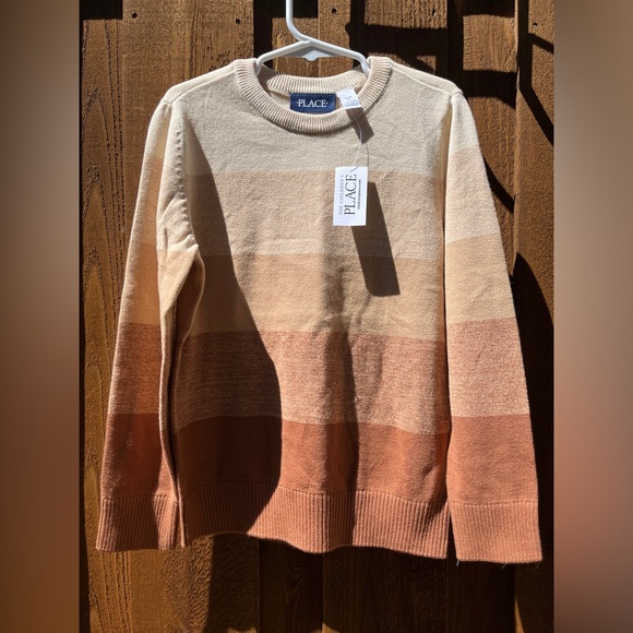 The Children's Place Other - The Children’s Place Boys Striped Sweater Brown Tan Cream Size 5-6 S NWT
